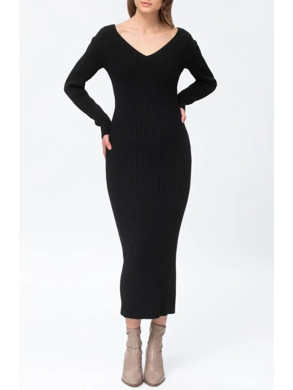 Pietro Brunelli Milano Cara Dress Large Rib Maternity Midi Sweater Dress NEW